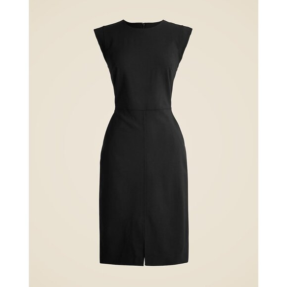 J. Crew New Resume Dress in Italian Wool Blend Size 2 Black Sheath Workwear New - Picture 2 of 12